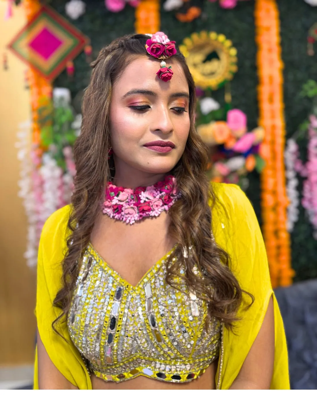 Vibrant Mehendi Function Look